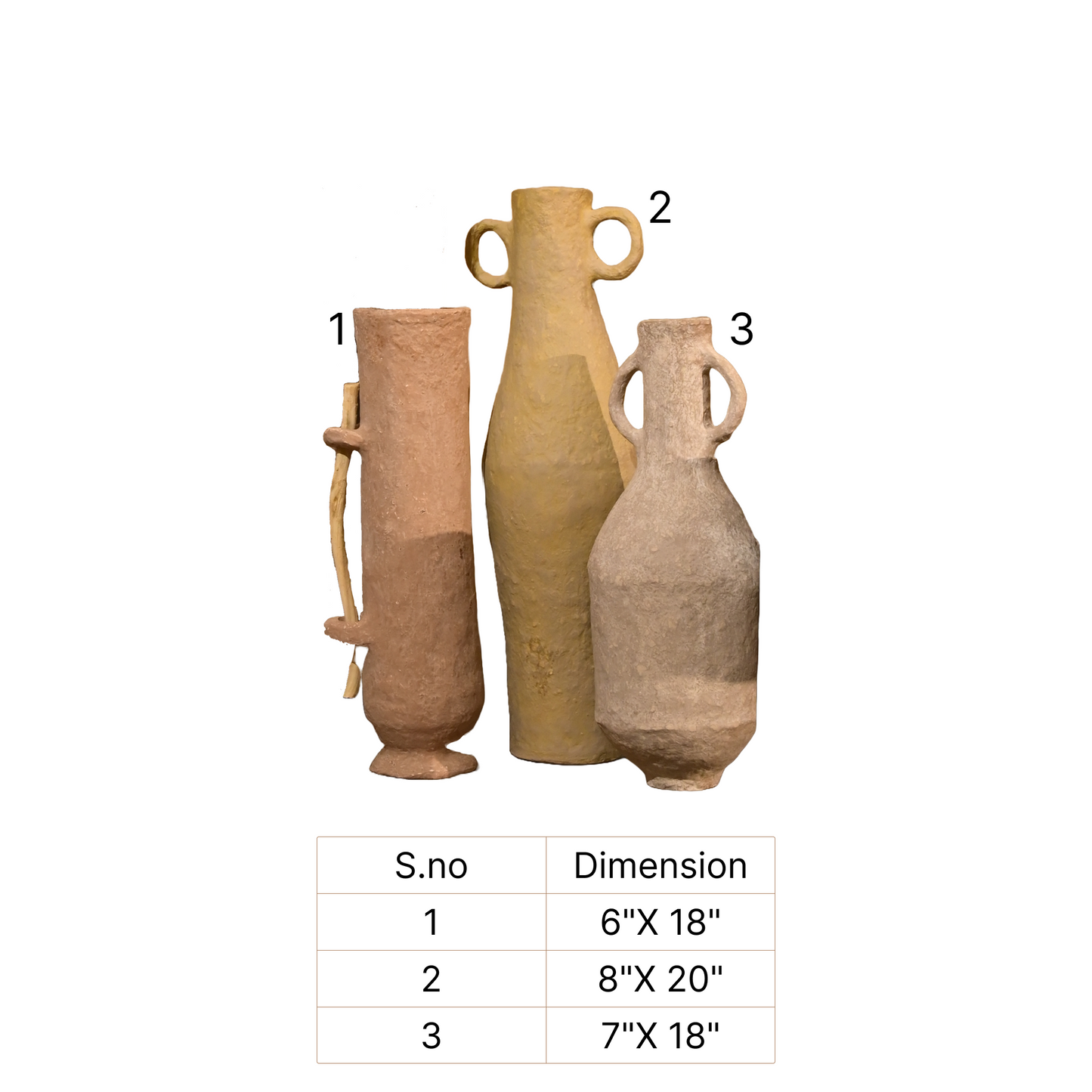 Linn | Set of 3 Pots with twigs